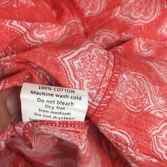 Mud Pie Cover Up Dress Red Paisley Bell Sleeve - Picture 7 of 8